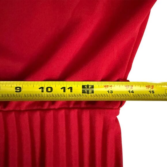 Elizabeth & Nicole Red Accordion Pleated Midi Dress Size L - Picture 13 of 14